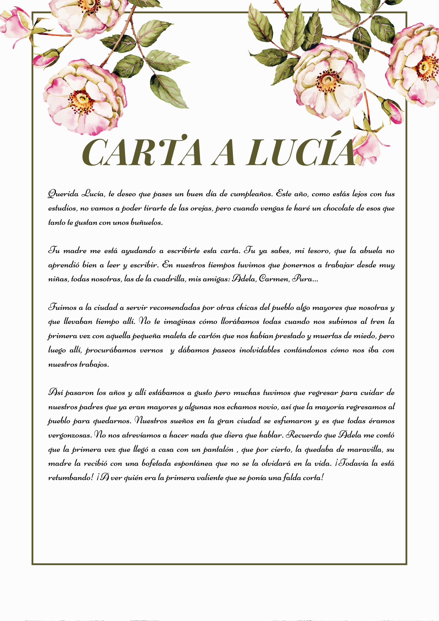 Carta a Lucía