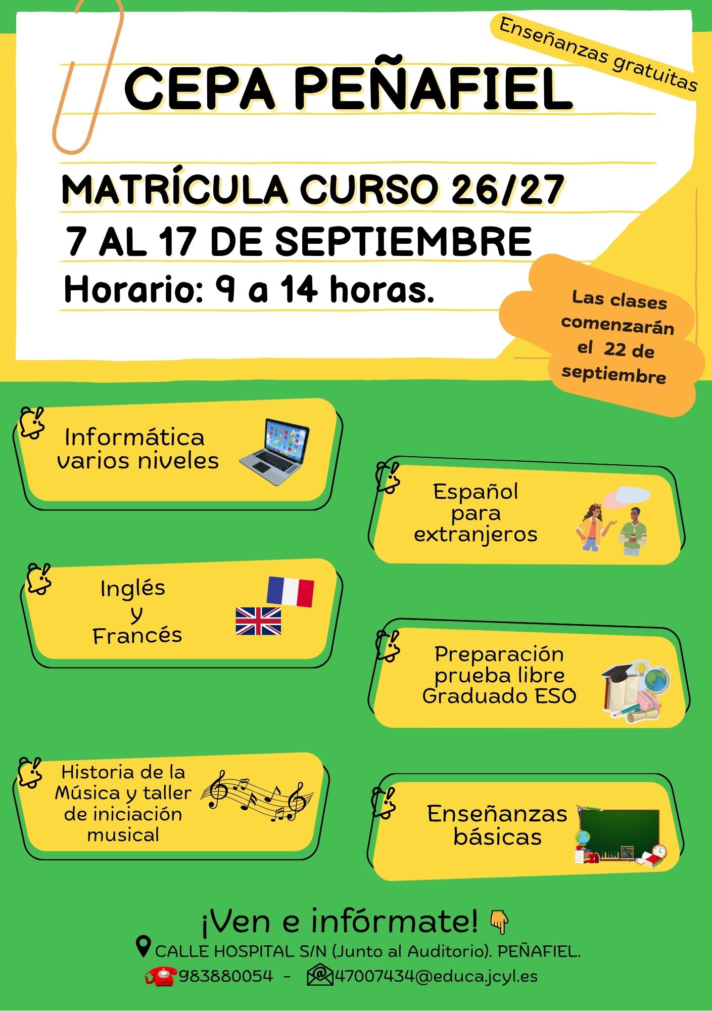 Cartel Matricula 2026 2027
